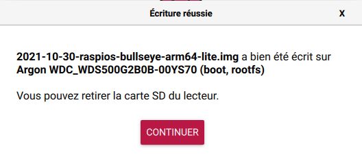 Raspberry Pi Imager - Écriture